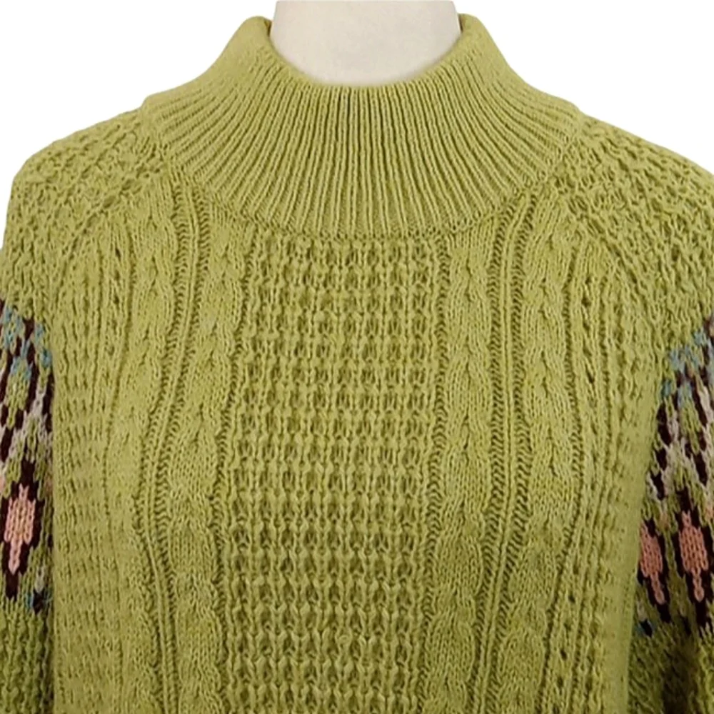 Sundance Olive Green Wool Blend Cable Kni Sweater Size Small